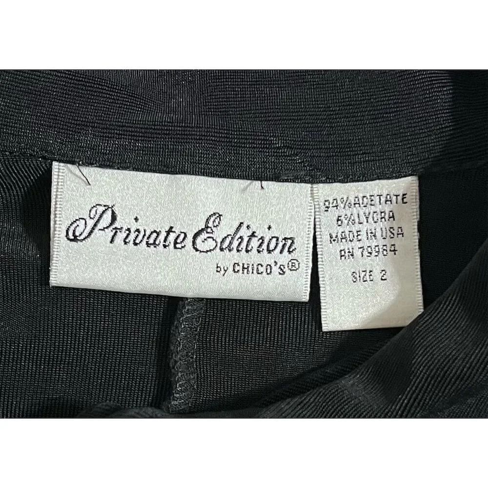Chico's Private Edition Women's Black Button-Up Shirt Size L Standard Travel - Picture 6 of 7